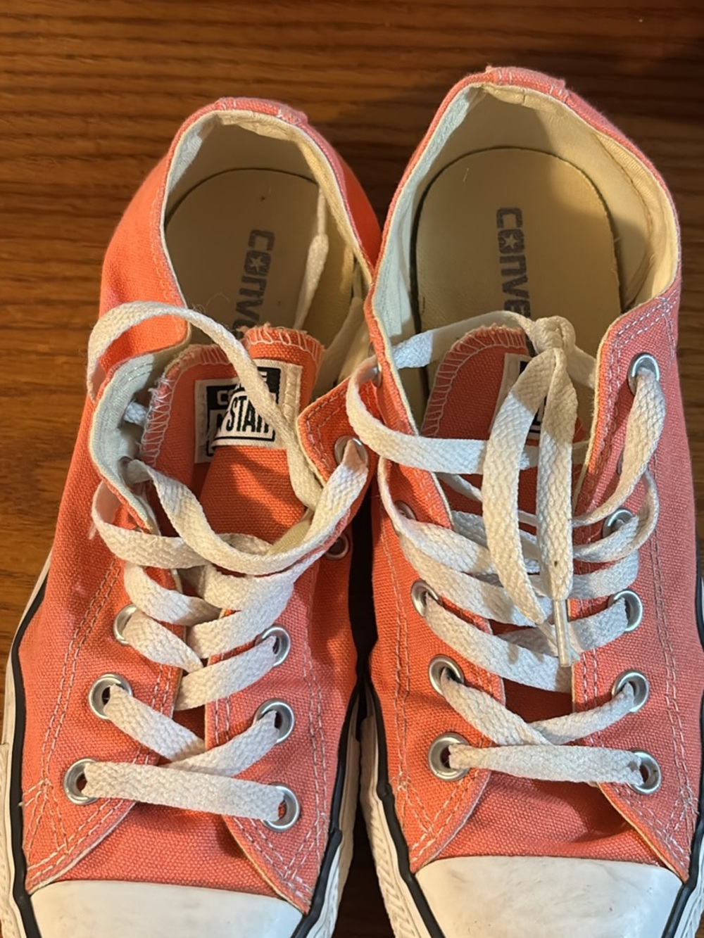 Converse Coral/White Low-Top Canvas Sneakers
